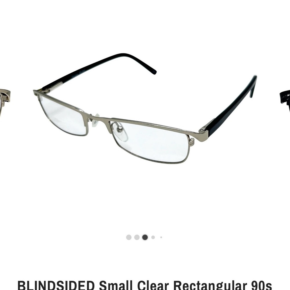 Silver Rectangular Glasses - Picture 2 of 4